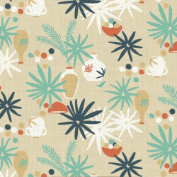Algodón estampado POTERIE Natural / Multicolor vintage